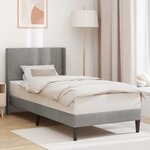 vidaXL Cadre de lit avec tête de lit Gris clair 100 x 200 cm Velours