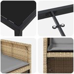 vidaXL Ensemble de salle à manger pour jardin 9 Pièces Beige polyrotin