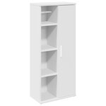 vidaXL Meuble de salle de bain avec porte-rouleau blanc 39x22x90 cm