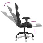 vidaXL Chaise de jeu de massage avec repose-pied Noir Similicuir