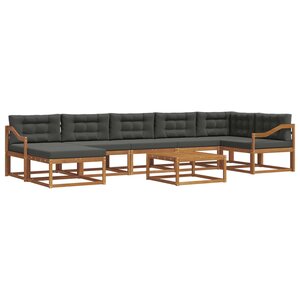 vidaXL Ensemble de canapés d'extérieur 8 Pièces Naturel et Anthracite