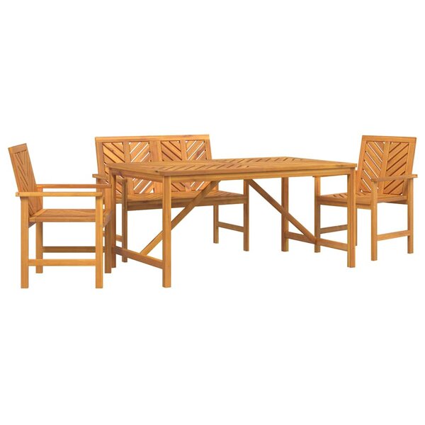 vidaXL Ensemble de salle à manger pour jardin 4 Pièces Marron