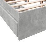 vidaXL Cadre de lit avec tiroirs sans matelas gris béton 160x200 cm