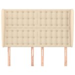 vidaXL Tête de lit avec oreilles Crème 147x23x118/128 cm Tissu