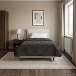 vidaXL Duvet complet toute l'année Matelassé Anthracite 135 x 200 cm