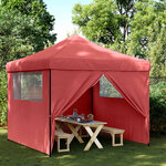 vidaXL Tente de fête 292 x 292 x 315 cm Bordeaux Tissu Oxford