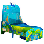 Worlds Apart Lit enfant et tiroir Dinosaures 142x77x138cm Bleu et vert