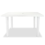 vidaXL Table de jardin Blanc 126 x 76 x 72 cm Plastique