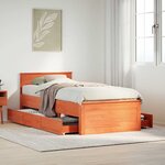 vidaXL Cadre de lit sans matelas avec tête de lit 90x190cm bois de pin