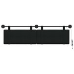 vidaXL Tête de lit suspendue Avec lumière LED Noir Tissu