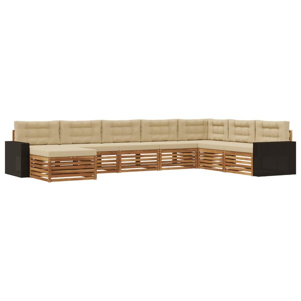 vidaXL Ensemble de canapés d'extérieur 8 pc Naturel et Beige