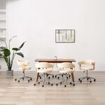 vidaXL Chaises pivotantes à manger lot de 6 crème similicuir