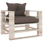 vidaXL Canapé palette de jardin avec coussins taupe Bois de pin