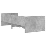 vidaXL Cadre de lit avec tiroirs gris béton 75x190 cm