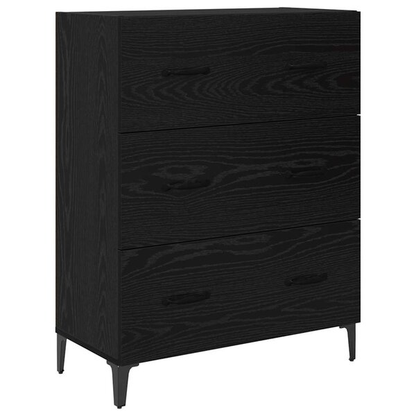 vidaXL Buffet Chêne noir 69 5 x 34 x 90 cm Bois d'ingénierie et fer