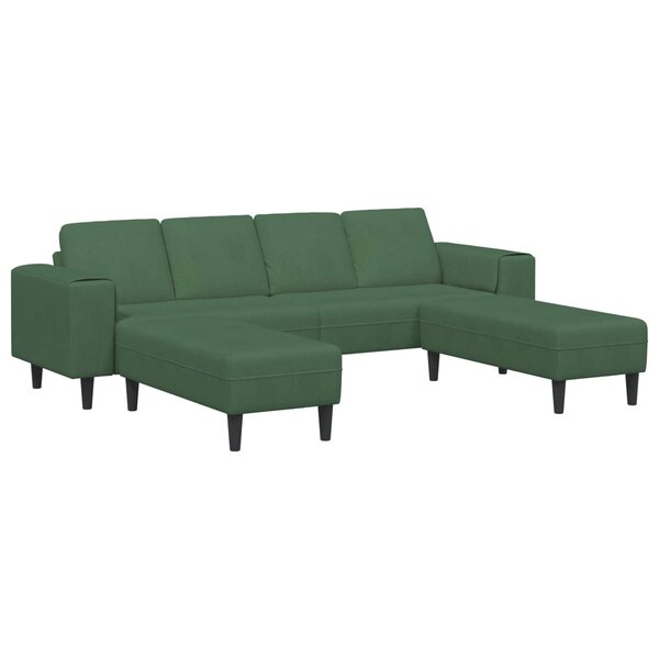 vidaXL Canapé Vert foncé 250 x 188 x 76 cm Tissu en velours côtelé