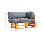 vidaXL Canapé palette de jardin avec coussins gris bois de pin