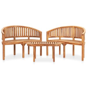 Salon de jardin meuble d'extérieur ensemble de mobilier 3 pièces en forme de banane bois de teck solide 02_0016046