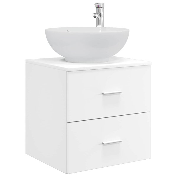 vidaXL Vanité de lavabo mural Blanc 49 5 x 44 5 x 66 5 cm