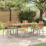 vidaXL Ensemble de salle à manger de jardin 7 pièces en bois d'acacia massif et métal