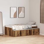 vidaXL Cadre de lit Bois Vieilli 75x190 cm