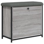 vidaXL Banc à chaussures tiroir rabattable sonoma gris 62x32x56 cm