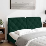 vidaXL Coussin de tête de lit vert foncé 120 cm velours