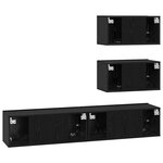 vidaXL Ensemble meuble TV 4 Pièces Chêne noir 100 x 30 x 30 cm