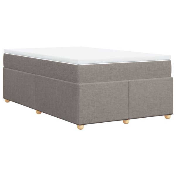 vidaXL Sommier à lattes de lit avec matelas taupe 120x190 cm tissu