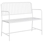 vidaXL Banc de jardin Blanc Uni 103 5 x 51 5 x 90 cm Acier