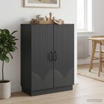 vidaXL Buffet Noir 66 x 34 5 x 87 cm Bois d'ingénierie