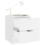 vidaXL Tables de chevet 2 Pièces blanc 40x40x50 cm bois d’ingénierie