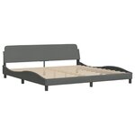 vidaXL Lit avec matelas Hvar gris foncé 200x200 cm tissu