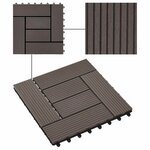 vidaXL Carreau de terrasse 22 Pièces Marron foncé 30 x 30 cm WPC