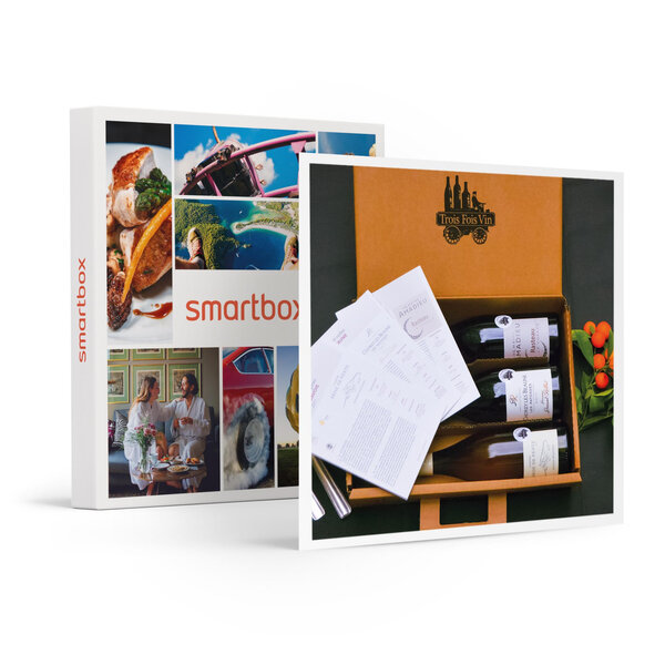 Coffret pépites de vignerons : 3 grands vins et livret de dégustation - smartbox - coffret cadeau gastronomie
