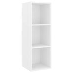 vidaXL Meuble TV mural Blanc 37x37x107 cm Bois d’ingénierie