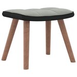 vidaXL Chaise à bascule avec repose-pied Gris clair Velours et PVC