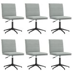 vidaXL Chaises à manger lot de 6 gris clair velours