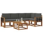 vidaXL Ensemble de canapés d'extérieur 6 Pièces Naturel et Anthracite