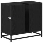 vidaXL Cabinet de salle de bain avec porte Chêne noir 65 x 33 x 60 cm