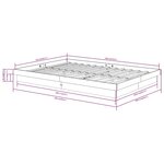 vidaXL Cadre de lit Gris Bois massif 135x190 cm Double