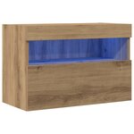 Meuble TV vidaXL avec lumières LED Chêne Artisan 60x30x40 cm