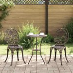 vidaXL Ensemble bistro de jardin 3 Pièces Bronze Aluminium