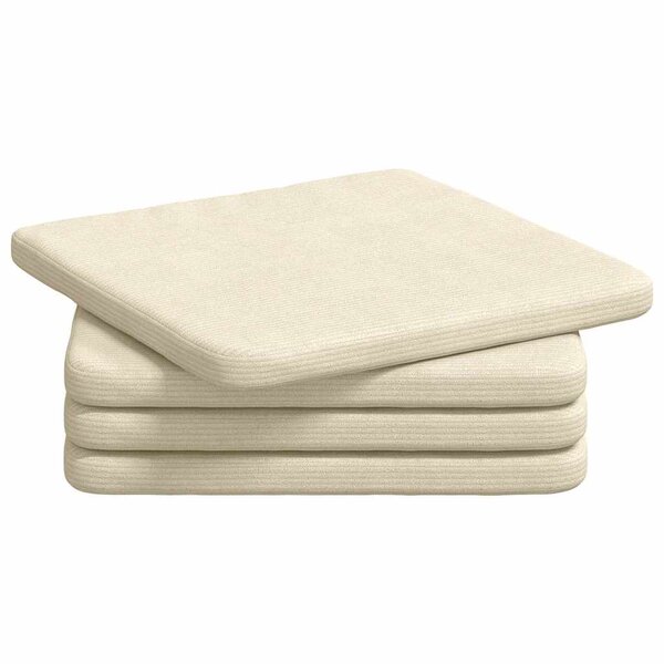 vidaXL Coussins de siège 4 Pièces Crème 40 x 40 x 3 cm