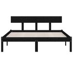 vidaXL Cadre de lit sans matelas noir bois massif 120x200 cm