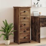 vidaXL Commode avec tiroir Marron 45 x 35 x 110 cm Bois de teck massif