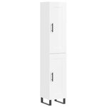 vidaXL Buffet haut Blanc brillant 34 5x34x180 cm Bois d'ingénierie