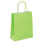 Mini sac kraft vert à poignées torsadées 18 x 22 x 8 cm (lot de 50)