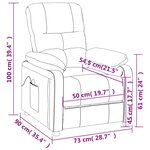 vidaXL Fauteuil de massage Gris clair Tissu