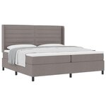 vidaXL Lit à ressorts avec matelas Taupe 200 x 200 cm tissu